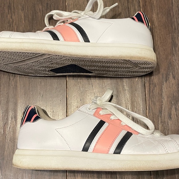 Tory Burch Shoes - Tory Burch White Pink and Black Leather Athletic Sneakers